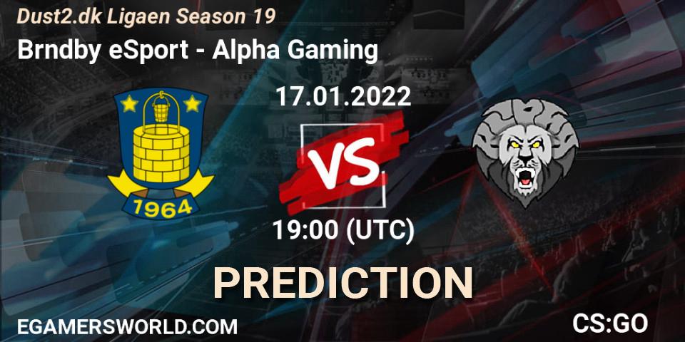 Brøndby eSport vs Alpha Gaming: Match Prediction. 17.01.2022 at 19:00, Counter-Strike (CS2), Dust2.dk Ligaen Season 19