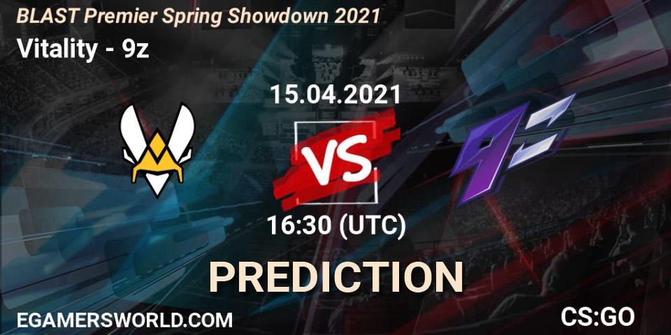 Vitality vs 9z: Match Prediction. 15.04.2021 at 16:05, Counter-Strike (CS2), BLAST Premier Spring Showdown 2021
