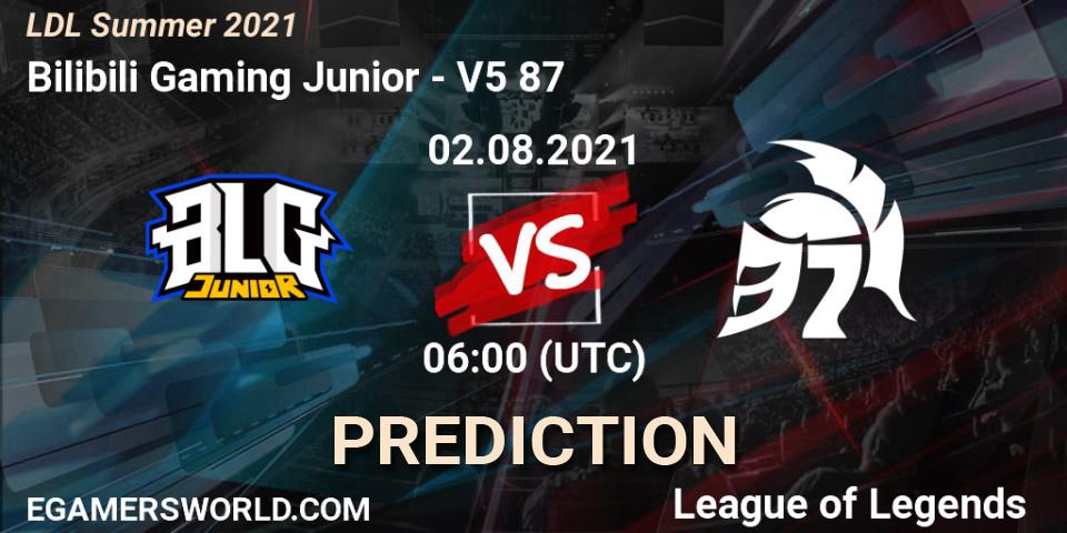 Bilibili Gaming Junior vs V5 87: Match Prediction. 02.08.21, LoL, LDL Summer 2021