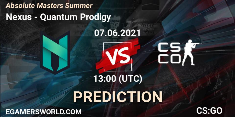 Nexus vs Quantum Prodigy: Match Prediction. 07.06.2021 at 13:00, Counter-Strike (CS2), Absolute Masters Summer