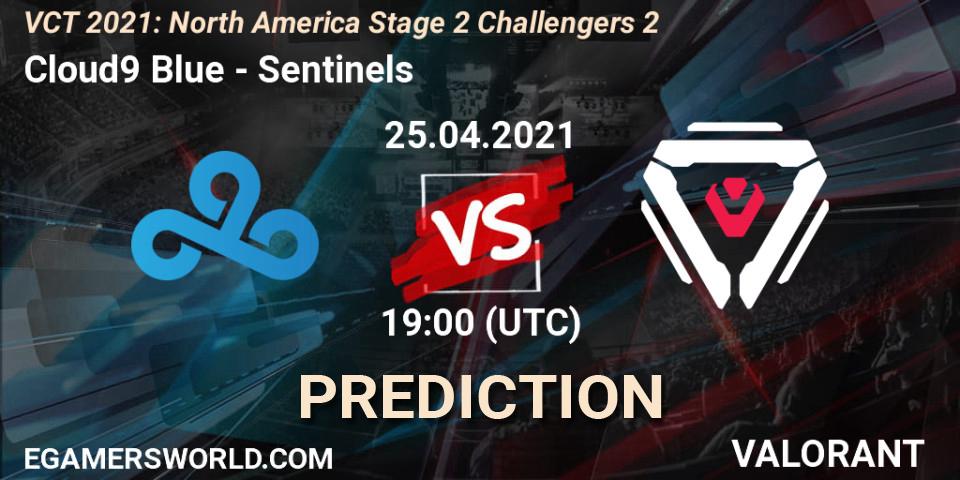Cloud9 Blue vs Sentinels: Match Prediction. 25.04.2021 at 19:00, VALORANT, VCT 2021: North America Stage 2 Challengers 2