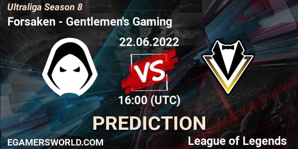 Forsaken vs Gentlemen's Gaming: Match Prediction. 22.06.2022 at 16:00, LoL, Ultraliga Season 8
