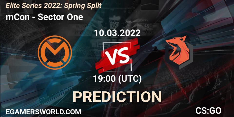 mCon vs Sector One: Match Prediction. 10.03.2022 at 19:00, Counter-Strike (CS2), Elite Series 2022: Spring Split