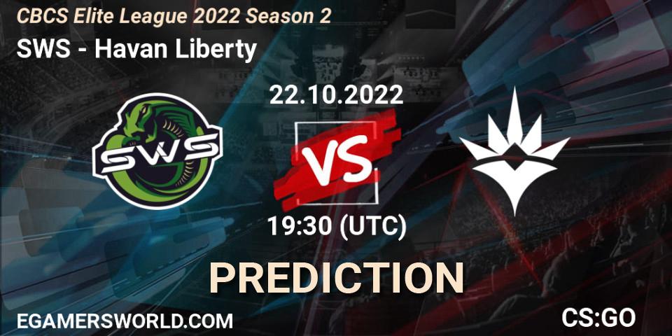 SWS vs Havan Liberty: Match Prediction. 22.10.22, CS2 (CS:GO), CBCS Elite League 2022 Season 2