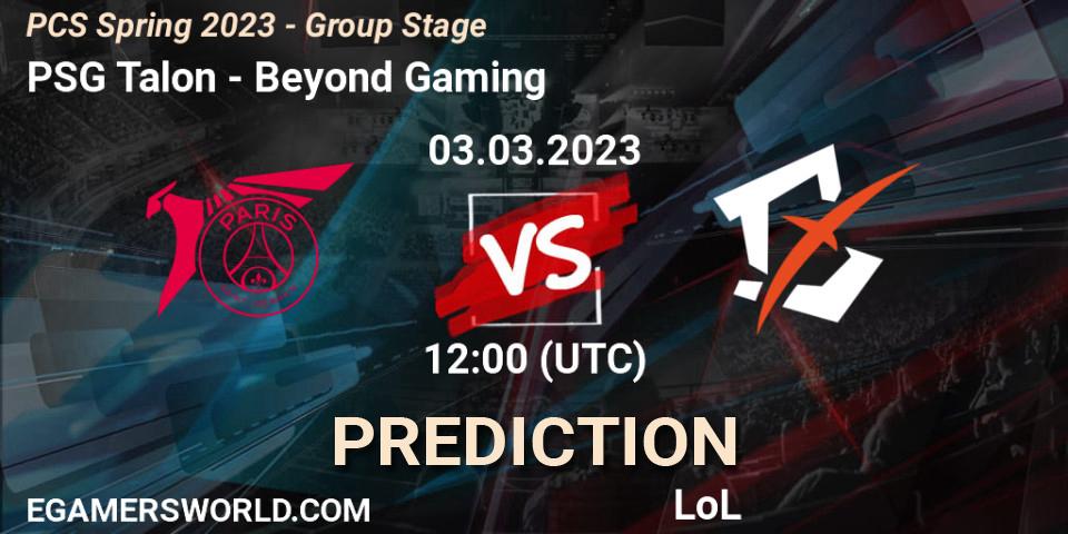 PSG Talon vs Beyond Gaming: Match Prediction. 05.02.23, LoL, PCS Spring 2023 - Group Stage