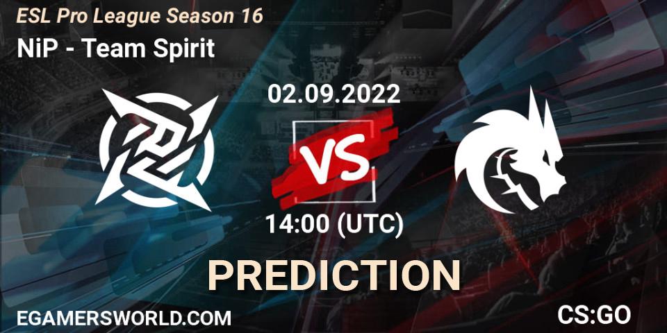 NiP vs Team Spirit: Match Prediction. 02.09.22, CS2 (CS:GO), ESL Pro League Season 16