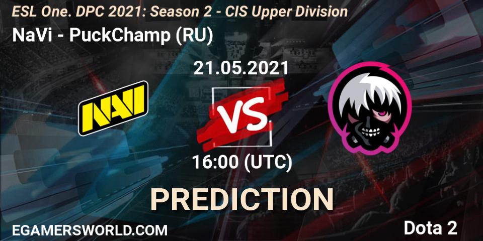 NaVi vs PuckChamp (RU): Match Prediction. 21.05.2021 at 15:55, Dota 2, ESL One. DPC 2021: Season 2 - CIS Upper Division