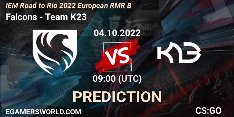 Falcons vs Team K23: Match Prediction. 04.10.22, CS2 (CS:GO), IEM Road to Rio 2022 European RMR B