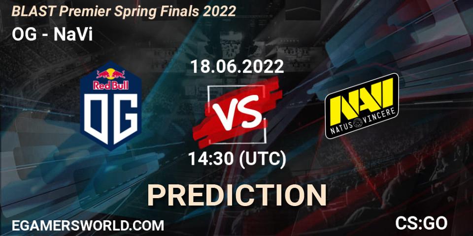 OG vs NaVi: Match Prediction. 18.06.22, CS2 (CS:GO), BLAST Premier Spring Finals 2022 