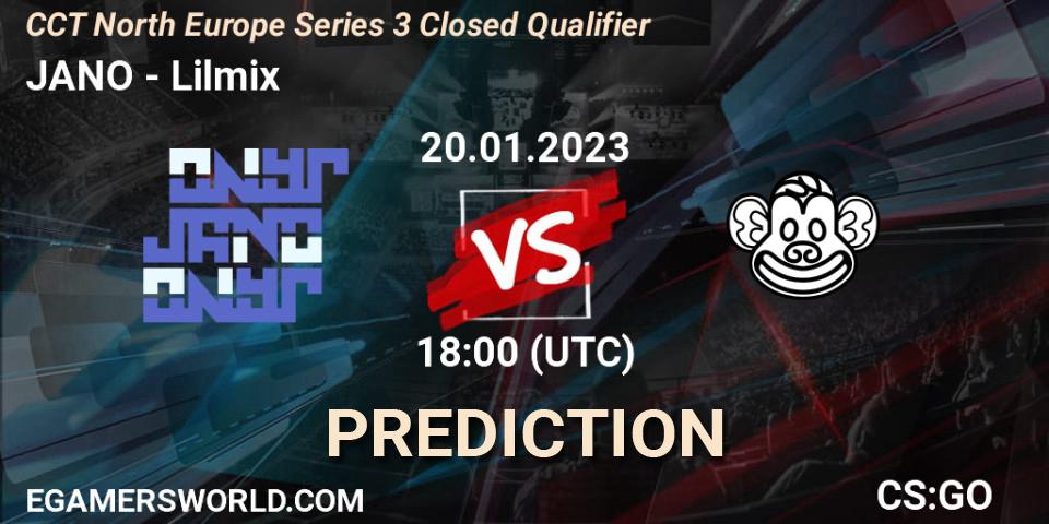 JANO vs Lilmix: Match Prediction. 20.01.2023 at 18:00, Counter-Strike (CS2), CCT North Europe Series 3 Closed Qualifier