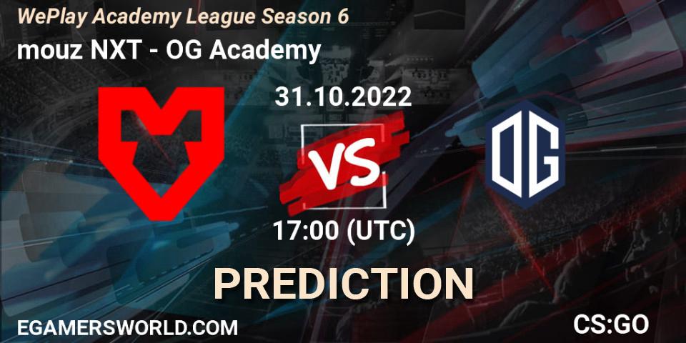 mouz NXT vs OG Academy: Match Prediction. 31.10.2022 at 16:10, Counter-Strike (CS2), WePlay Academy League Season 6