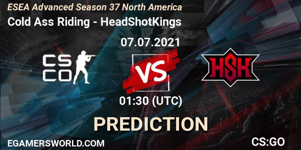 Cold Ass Riding vs HeadShotKings: Match Prediction. 06.07.2021 at 01:30, Counter-Strike (CS2), ESEA Season 37: Advanced Division - North America