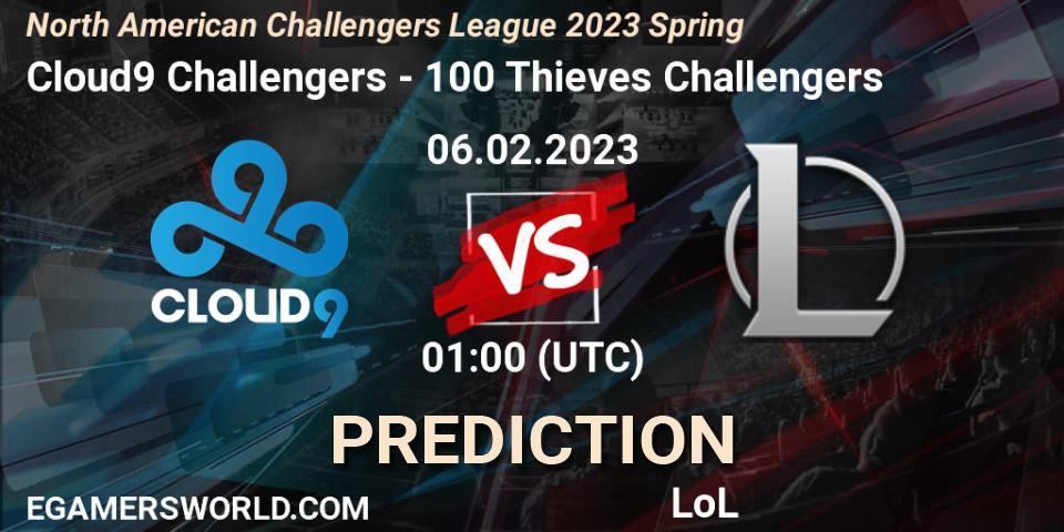 Cloud9 Challengers vs 100 Thieves Challengers: Match Prediction. 06.02.23, LoL, NACL 2023 Spring - Group Stage