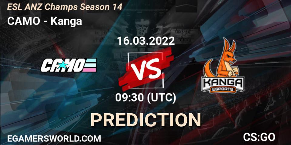 CAMO vs Kanga: Match Prediction. 16.03.2022 at 09:00, Counter-Strike (CS2), ESL ANZ Champs Season 14