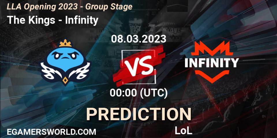 The Kings vs Infinity: Match Prediction. 08.03.2023 at 00:00, LoL, LLA Opening 2023 - Group Stage