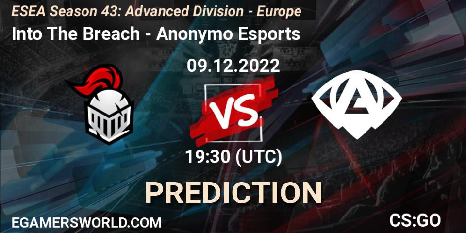 Into The Breach vs Anonymo Esports: Match Prediction. 09.12.2022 at 19:30, Counter-Strike (CS2), ESEA Season 43: Advanced Division - Europe