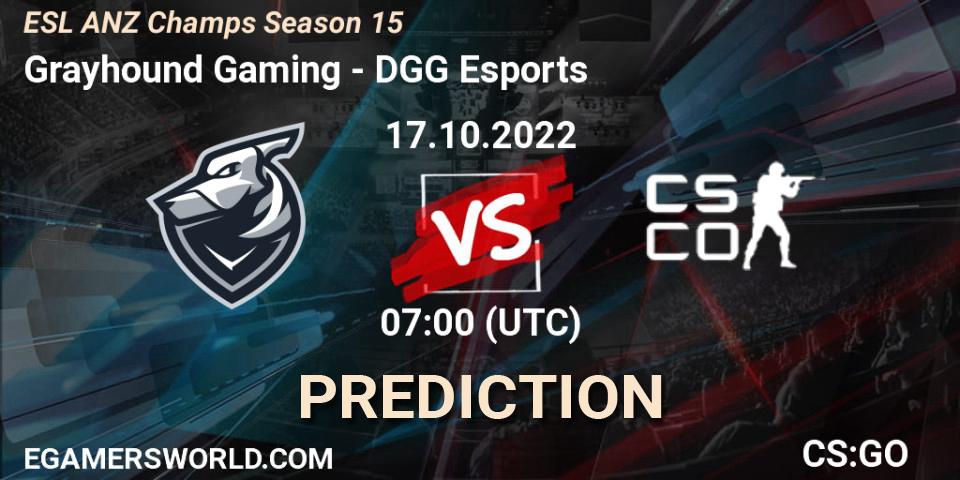 Grayhound Gaming vs DGG Esports: Match Prediction. 12.10.22, CS2 (CS:GO), ESL ANZ Champs Season 15