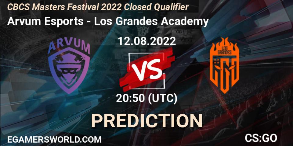 Arvum Esports vs Los Grandes Academy: Match Prediction. 12.08.2022 at 19:45, Counter-Strike (CS2), CBCS Masters Festival 2022 Closed Qualifier