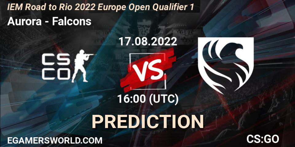 Aurora vs Falcons: Match Prediction. 17.08.2022 at 16:00, Counter-Strike (CS2), IEM Road to Rio 2022 Europe Open Qualifier 1