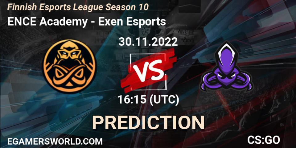 ENCE Academy vs Exen Esports: Match Prediction. 30.11.22, CS2 (CS:GO), Finnish Esports League Season 10