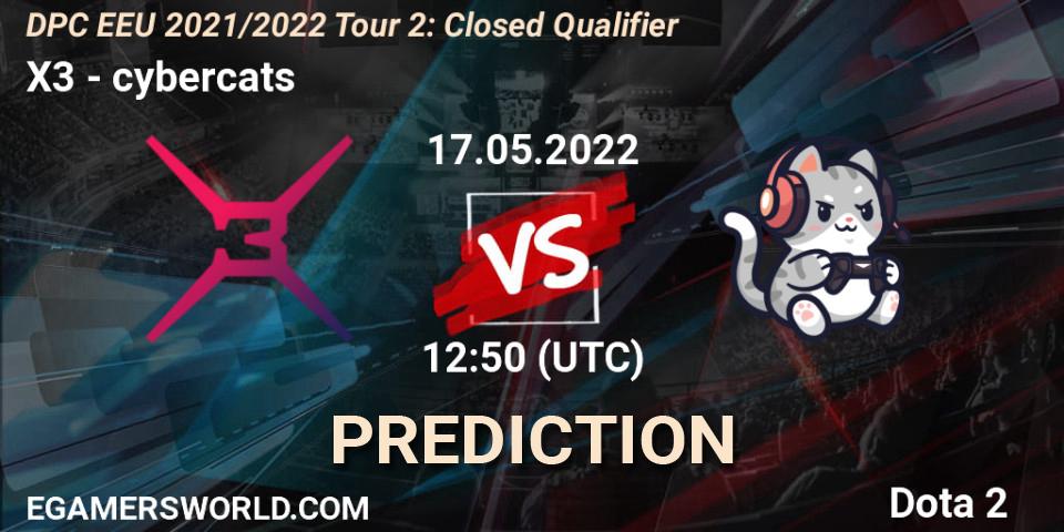 X3 vs cybercats: Match Prediction. 17.05.2022 at 12:50, Dota 2, DPC EEU 2021/2022 Tour 2: Closed Qualifier