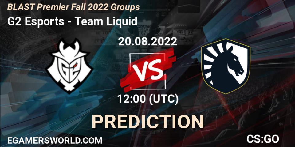 G2 Esports vs Team Liquid: Match Prediction. 20.08.2022 at 12:15, Counter-Strike (CS2), BLAST Premier Fall 2022 Groups