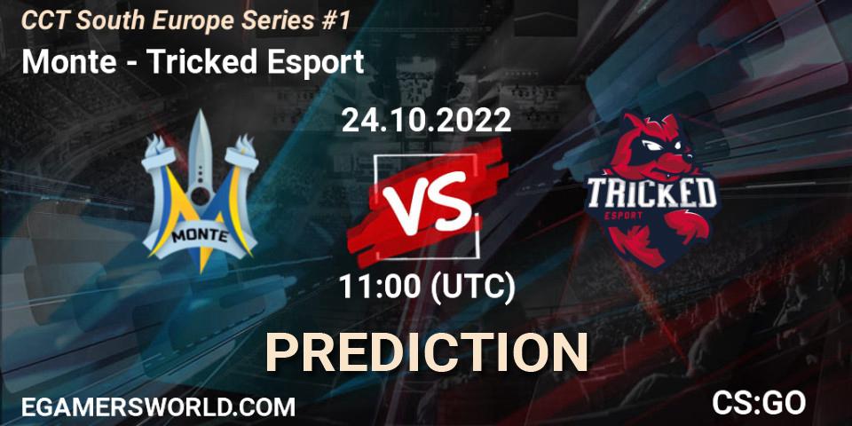 Monte vs Tricked Esport: Match Prediction. 24.10.2022 at 11:00, Counter-Strike (CS2), CCT South Europe Series #1