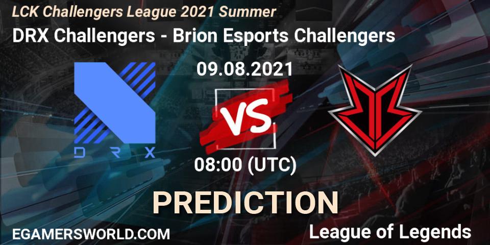 DRX Challengers vs Brion Esports Challengers: Match Prediction. 09.08.2021 at 08:00, LoL, LCK Challengers League 2021 Summer
