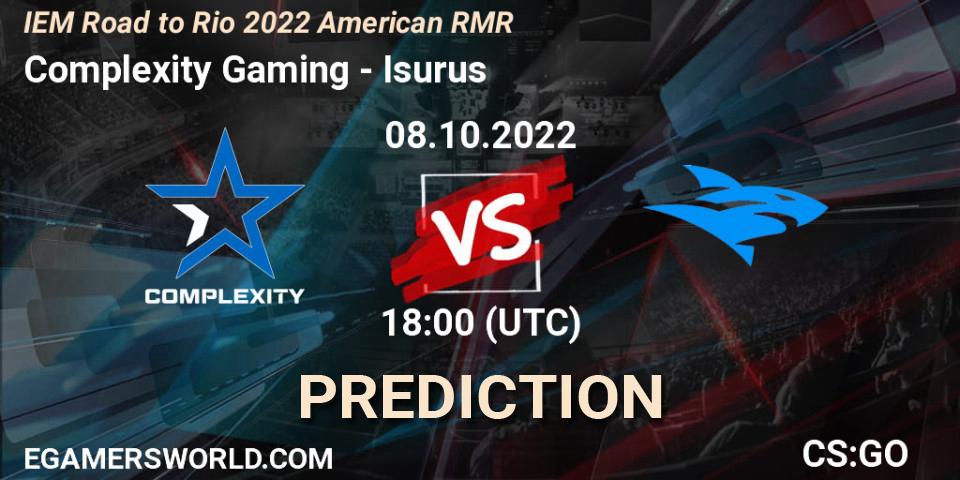 Complexity Gaming vs Isurus: Match Prediction. 08.10.22, CS2 (CS:GO), IEM Road to Rio 2022 American RMR