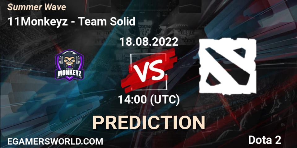 11Monkeyz vs Team Solid: Match Prediction. 18.08.2022 at 14:01, Dota 2, Summer Wave