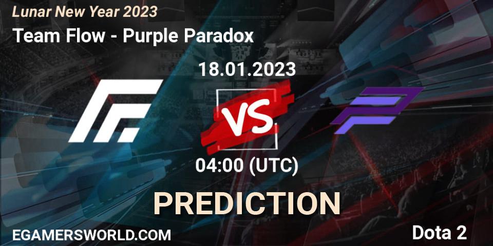 Team Flow vs Purple Paradox: Match Prediction. 18.01.23, Dota 2, Lunar New Year 2023