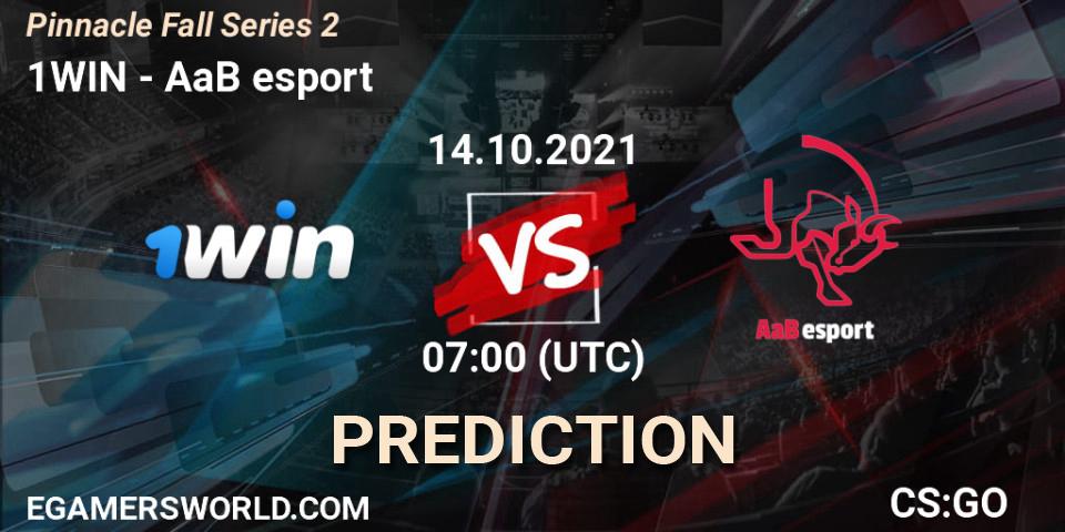 1WIN vs AaB esport: Match Prediction. 14.10.2021 at 07:00, Counter-Strike (CS2), Pinnacle Fall Series #2