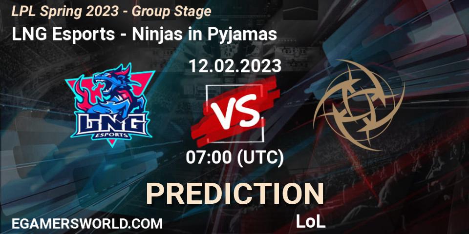LNG Esports vs Ninjas in Pyjamas: Match Prediction. 12.02.23, LoL, LPL Spring 2023 - Group Stage