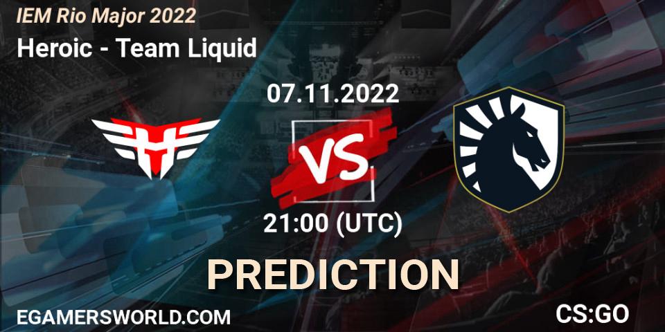 Heroic vs Team Liquid: Match Prediction. 07.11.22, CS2 (CS:GO), IEM Rio Major 2022