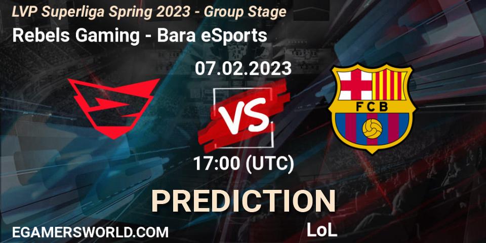 Rebels Gaming vs Barça eSports: Match Prediction. 07.02.23, LoL, LVP Superliga Spring 2023 - Group Stage
