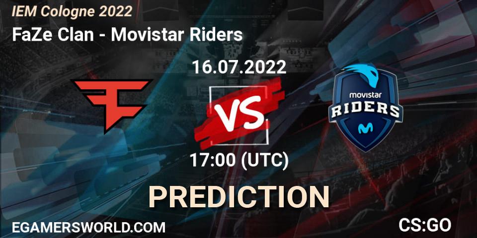 FaZe Clan vs Movistar Riders: Match Prediction. 16.07.22, CS2 (CS:GO), IEM Cologne 2022