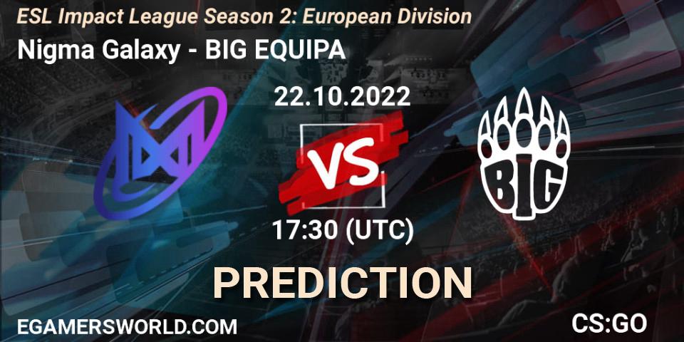 Galaxy Racer Female vs BIG EQUIPA: Match Prediction. 22.10.22, CS2 (CS:GO), ESL Impact League Season 2: European Division