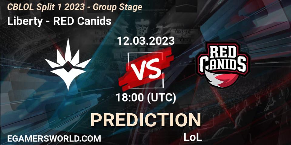 Liberty vs RED Canids: Match Prediction. 12.03.23, LoL, CBLOL Split 1 2023 - Group Stage