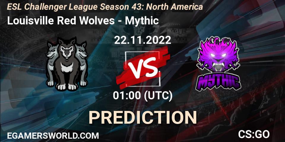 Louisville Red Wolves vs Mythic: Match Prediction. 02.12.2022 at 01:00, Counter-Strike (CS2), ESL Challenger League Season 43: North America