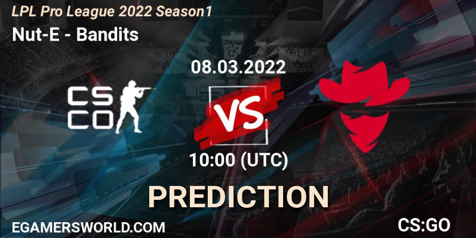 Nut-E Gaming vs Bandits: Match Prediction. 09.03.22, CS2 (CS:GO), LPL Pro League 2022 Season 1