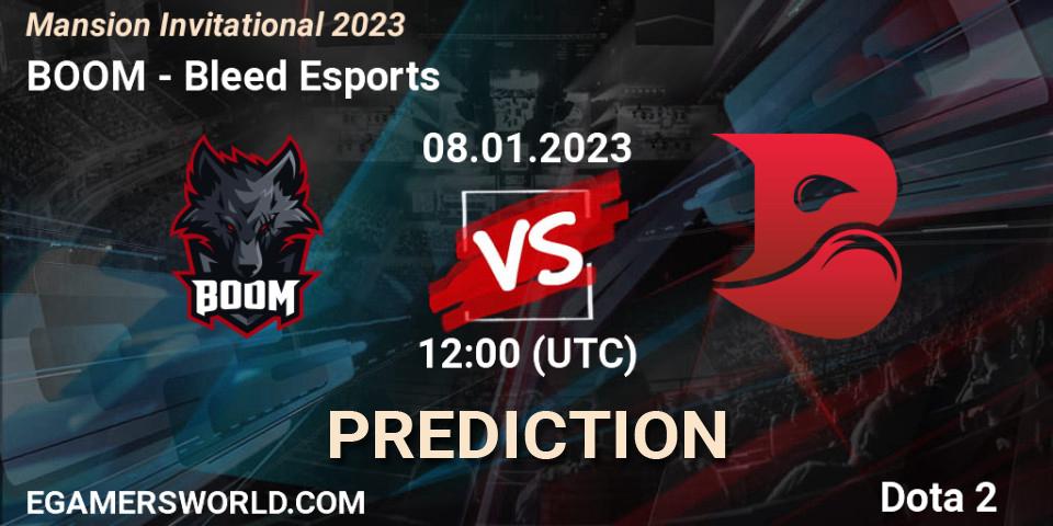 BOOM vs Bleed Esports: Match Prediction. 08.01.2023 at 12:20, Dota 2, Mansion Invitational 2023