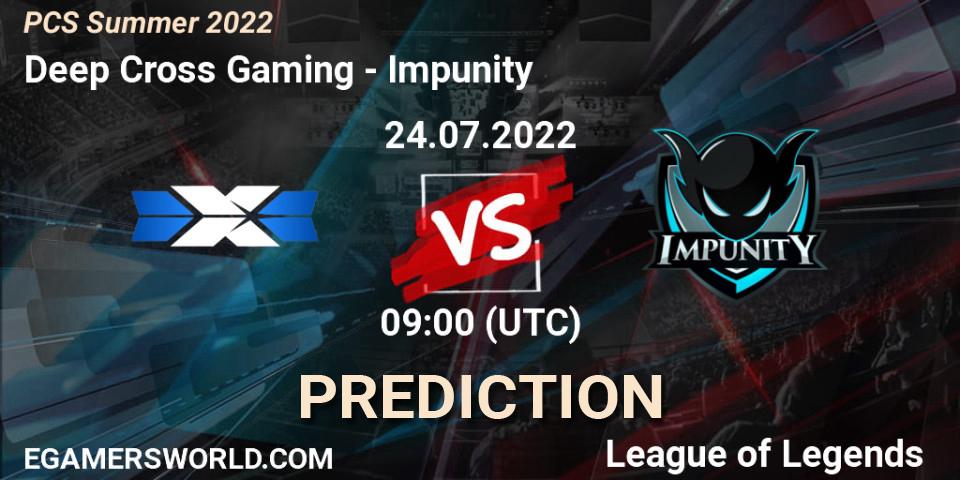Deep Cross Gaming vs Impunity: Match Prediction. 24.07.2022 at 10:00, LoL, PCS Summer 2022
