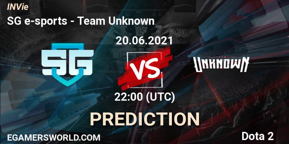 SG e-sports vs Team Unknown: Match Prediction. 20.06.21, Dota 2, INVie