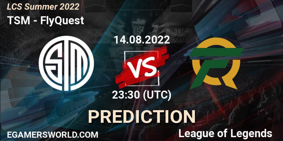 TSM vs FlyQuest: Match Prediction. 14.08.22, LoL, LCS Summer 2022