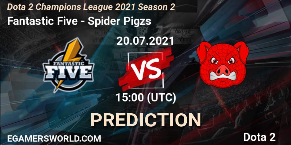 Fantastic Five vs Spider Pigzs: Match Prediction. 20.07.2021 at 15:05, Dota 2, Dota 2 Champions League 2021 Season 2