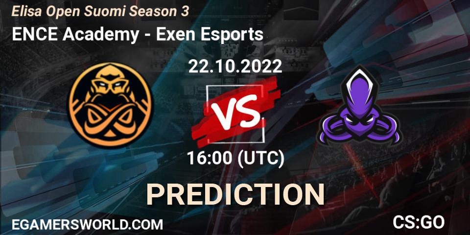 ENCE Academy vs Exen Esports: Match Prediction. 22.10.22, CS2 (CS:GO), Elisa Open Suomi Season 3
