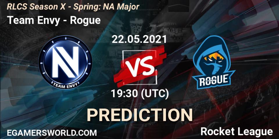 Team Envy vs Rogue: Match Prediction. 22.05.2021 at 19:30, Rocket League, RLCS Season X - Spring: NA Major