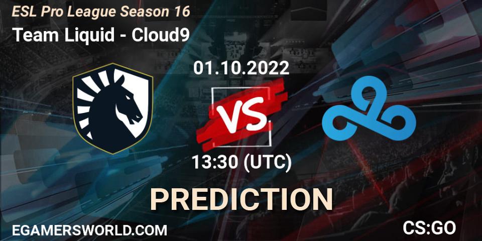 Team Liquid vs Cloud9: Match Prediction. 01.10.22, CS2 (CS:GO), ESL Pro League Season 16