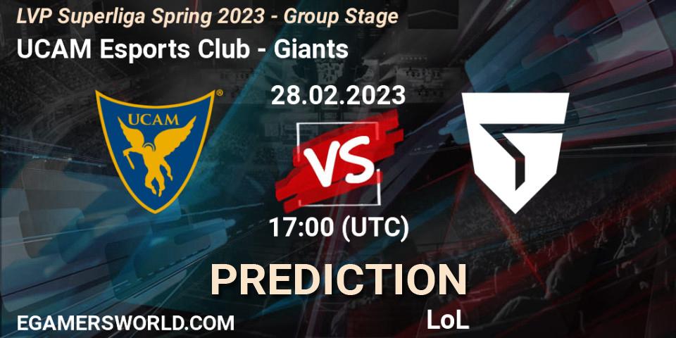 UCAM Esports Club vs Giants: Match Prediction. 28.02.23, LoL, LVP Superliga Spring 2023 - Group Stage