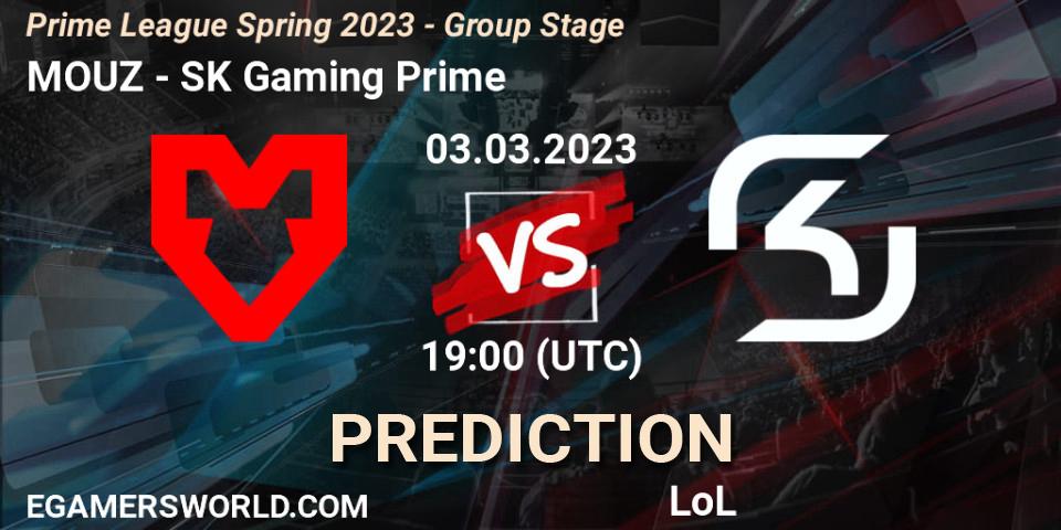 MOUZ vs SK Gaming Prime: Match Prediction. 03.03.2023 at 20:00, LoL, Prime League Spring 2023 - Group Stage